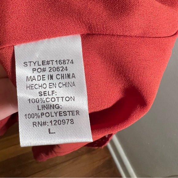 Entro Eyelet Lace Blouse Burnt Orange L - Picture 9 of 9